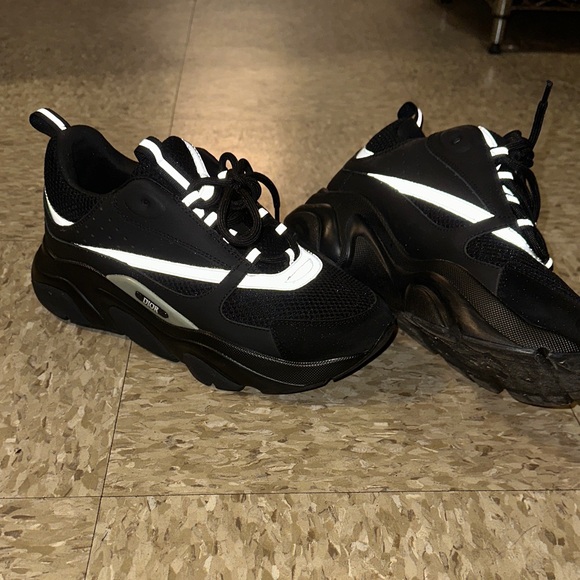 Dior Black and White Reflective Sneakers